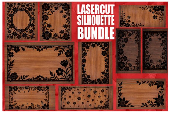 Download Laser Cut Floral Frame Silhouette Bundle - Silhouette bundle Collection