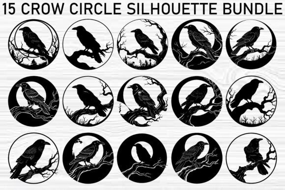 Download Crow Circle Silhouette Bundle - Silhouette bundle Collection