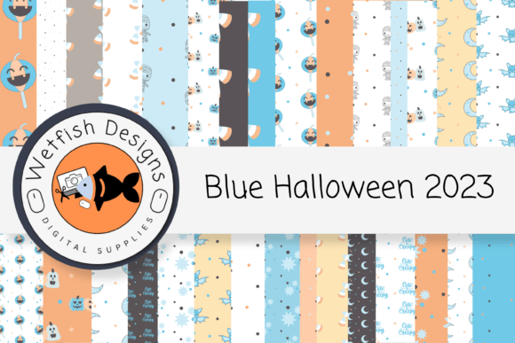 Download Blue Halloween Printable Paper 2 - Printable Collection
