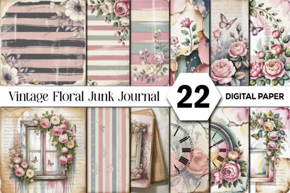 Download Vintage Floral Junk Journal Background - Junk journal background Collection