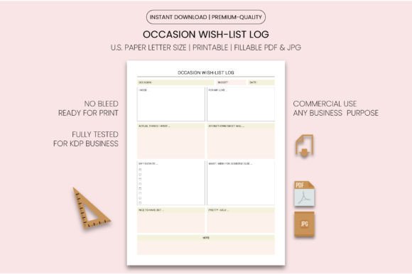 Download Occasion Wish-List Log Printable - Printable Collection