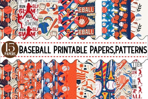 Download Baseball Printable Papers,Patterns - Printable Collection