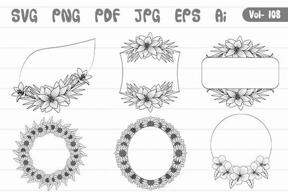 Download Flower Frame Bundle Floral Border Svg - Flower frame bundle Collection
