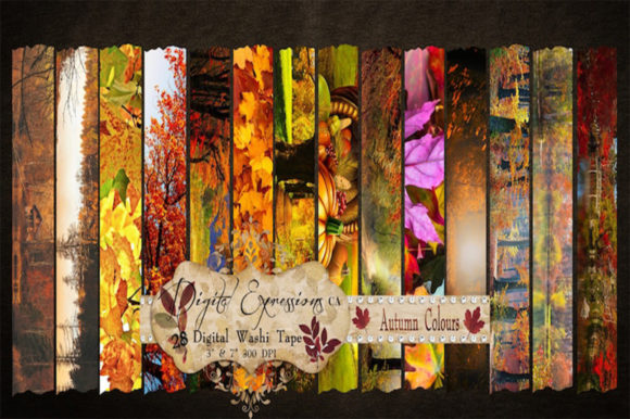 Download Digital Autumn Printable Washi Tape - Printable Collection