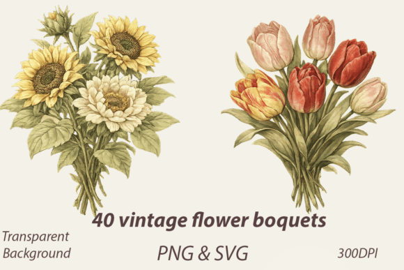 Download 40 Vintage Flowers Png - Vintage flowers Collection