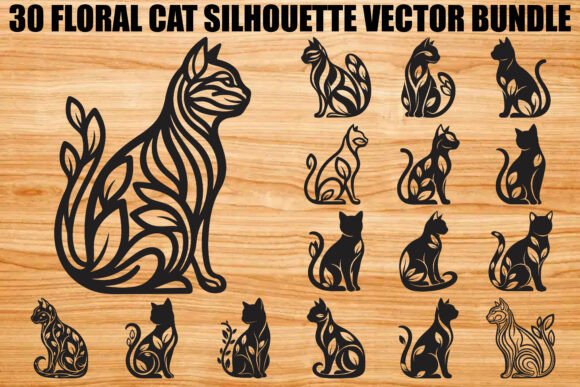 Download Floral Cat Silhouette Bundle - Premium Resources