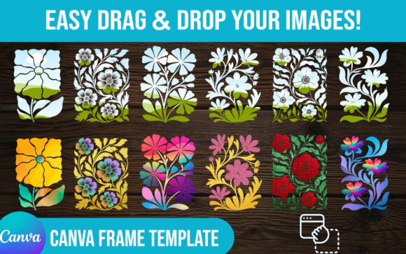 Download Abstract Flower Canva Frame Bundle - Premium Resources