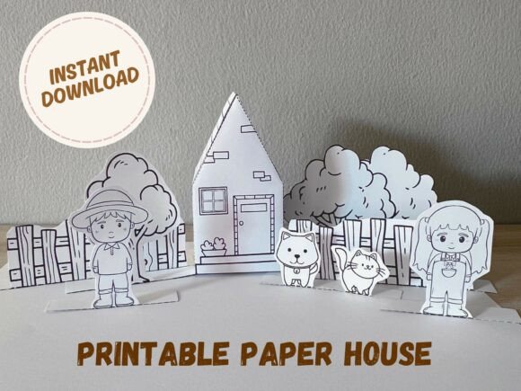 Download DIY Paper House and Paper Doll Printable - Printable Collection