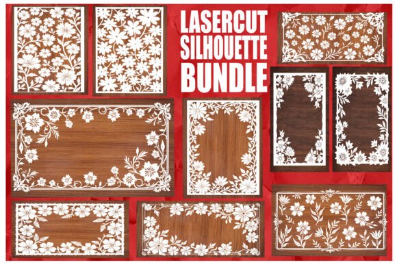 Download Laser Cut Floral Frame Silhouette Bundle - Silhouette bundle Collection