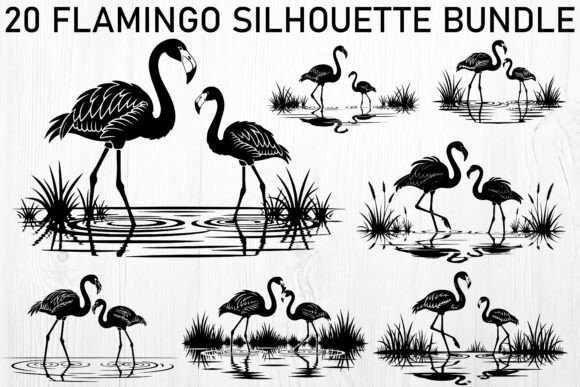 Download Flamingo Silhouette Bundle - Silhouette bundle Collection